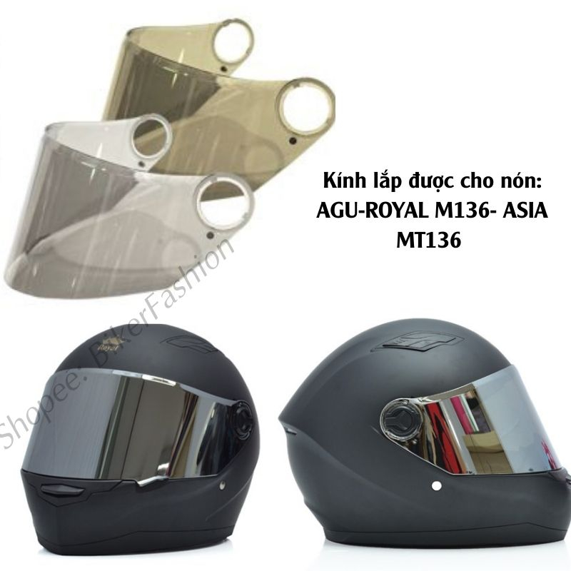 Kính Royal M136, ASIA MT136, Kính Rời Thay thế Mũ Bảo Hiểm Fullface Royal M136, ASIA MT136
