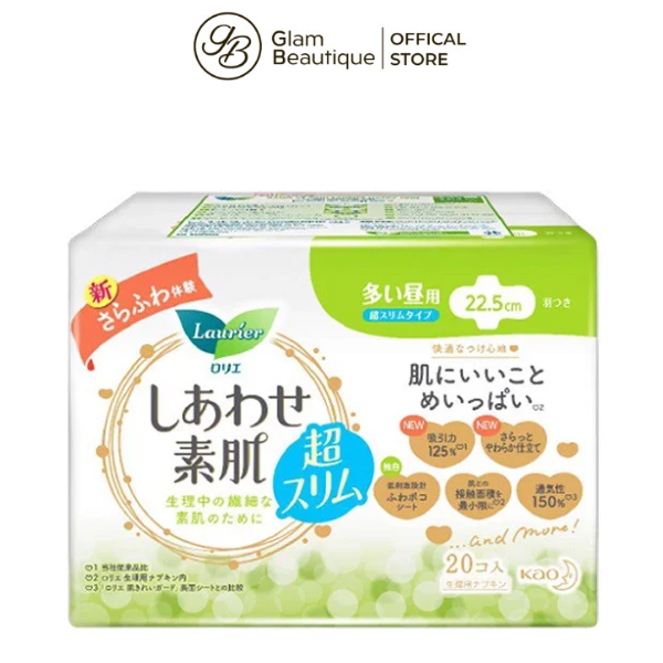 Băng Vệ Sinh Laurier Happy Skin Siêu Mỏng Glam Beautique