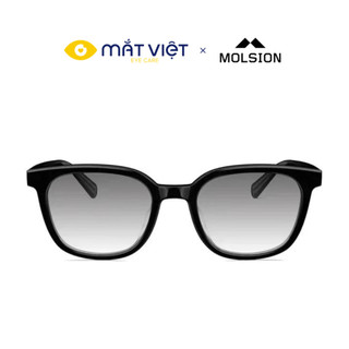 Kính mát thời trang nam nữ molsion chính hãng ms3031 a11 dáng vuông màu đen chất liệu acetate