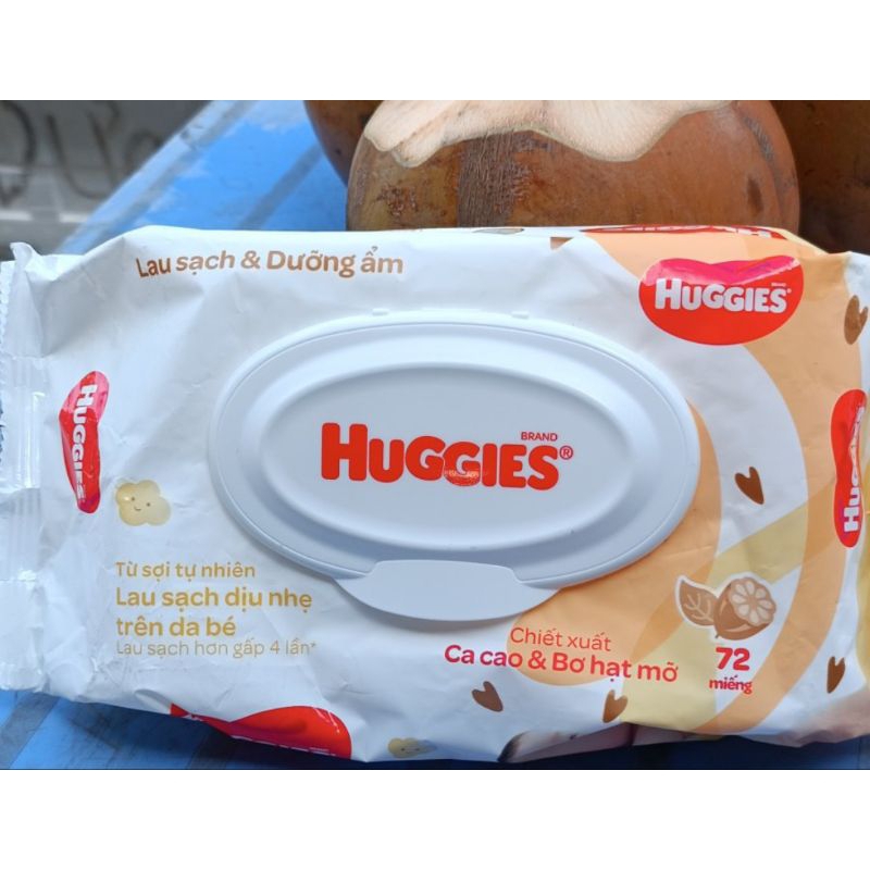 Khăn ướt huggies 72 miếng bơ hạt mỡ