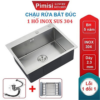 Chậu rửa bát đúc 1 hố inox SUS 304 KOREA 40x45 / 60x45cm Chậu dày dặn chống ồn