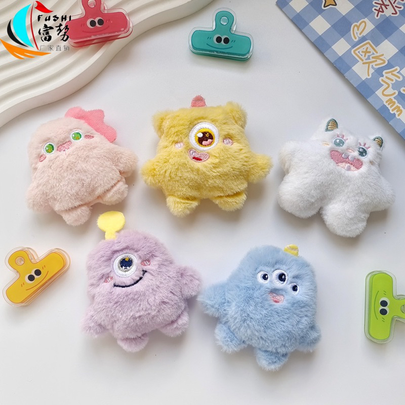 Móc chìa khóa gấu bông 1 mắt dễ thương A90, Móc khóa xe/ balo gấu bông nhiều màu