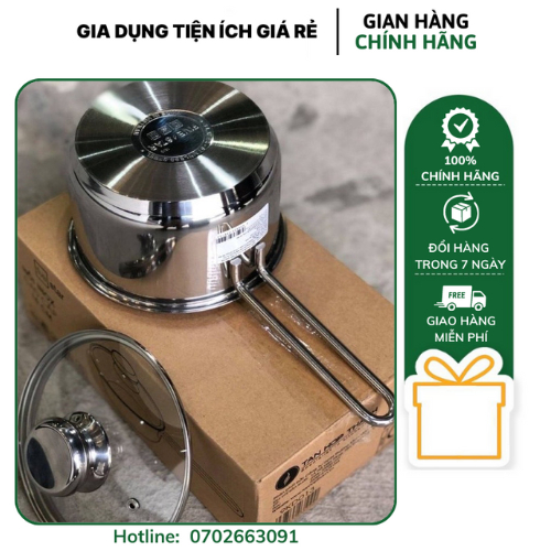 Nồi Quánh Nấu Bột Nấu Cháo Inox 3 Đáy Fivestar 12cm Nắp Kính Đun Được Bếp Từ, Bếp Gas, Bếp Hồng Ngoại