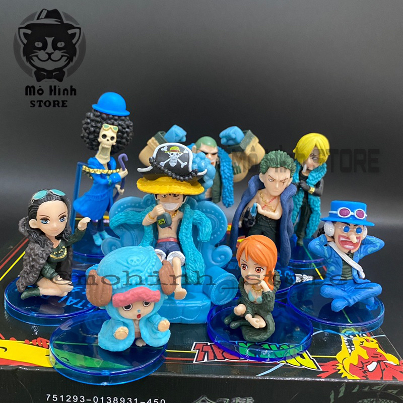 Mô hình Onepiece - set nhân vật Onepiece chibi xanh