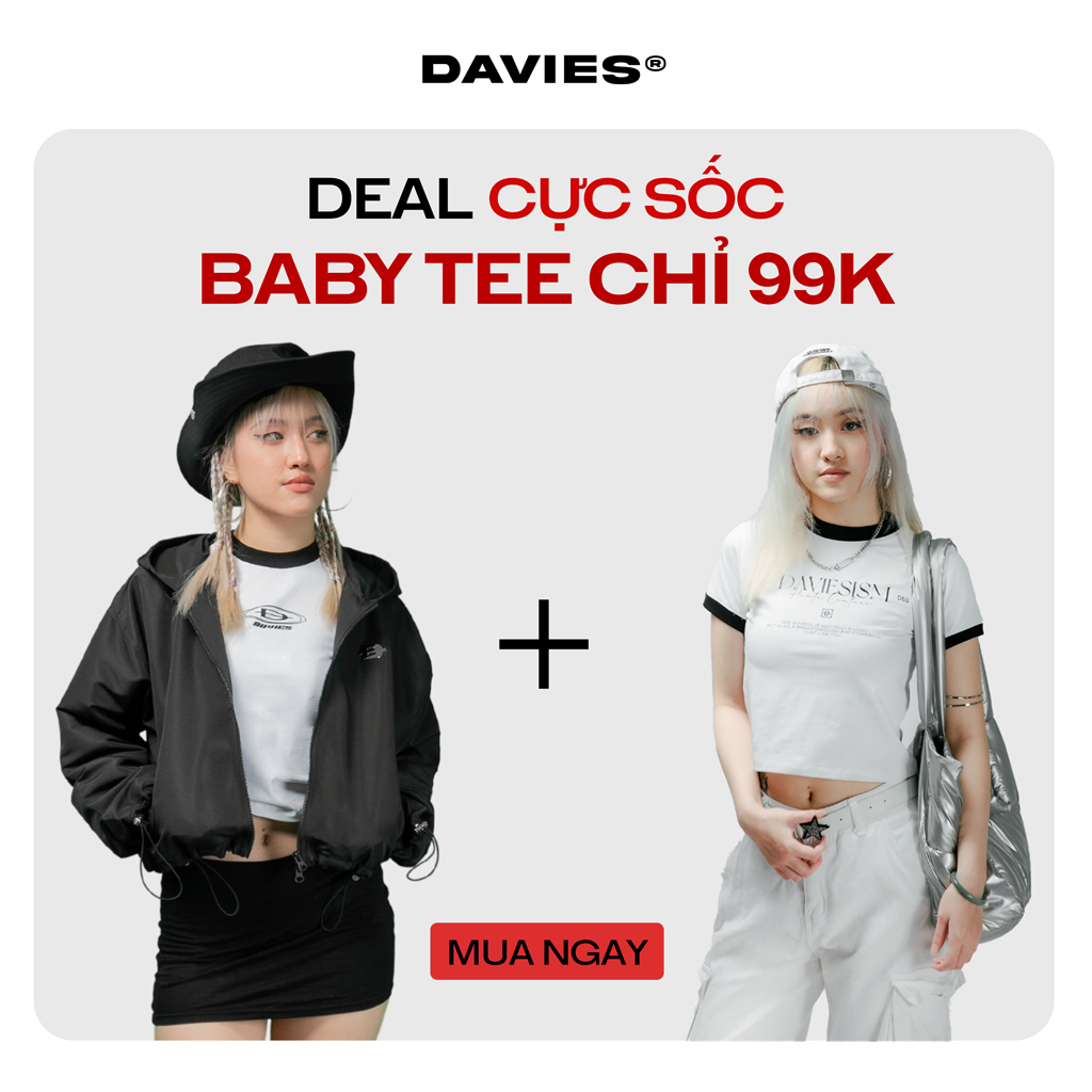 Áo khoác nữ croptop có mũ dù màu đen Reflex Baby Jacket local brand DAVIES | D32-AK5