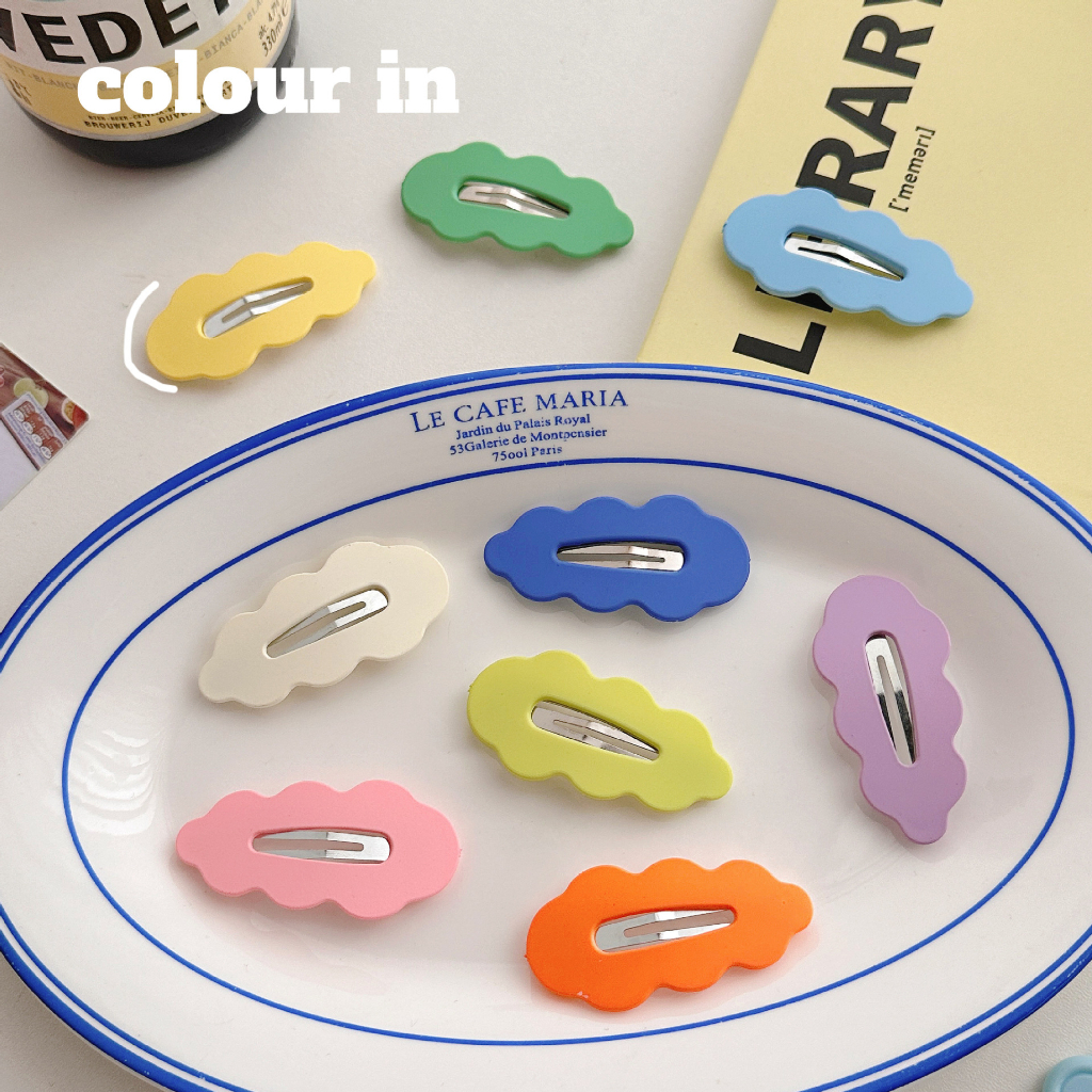 Kẹp tóc mái cute mini hình đám mây màu pastel phong cách Hàn Quốc