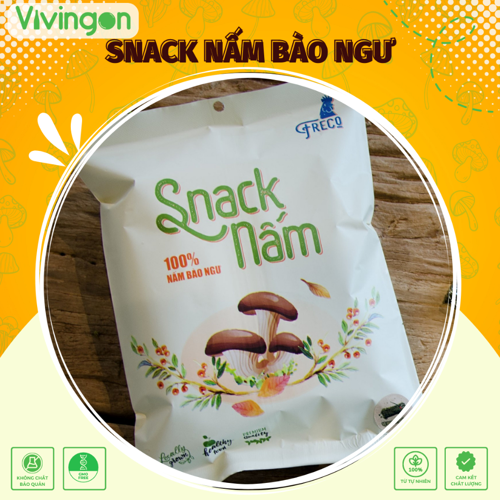 Snack Nấm Bào Ngư Dinh Dưỡng - 20 gram - Vị Truyền Thống, Phô Mai Cay, Rong Biển, Trứng Muối