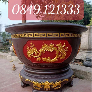 Bộ khuôn đúc chậu tròn 86 mai hóa rồng hàng việt nhựa abs có lòng trong