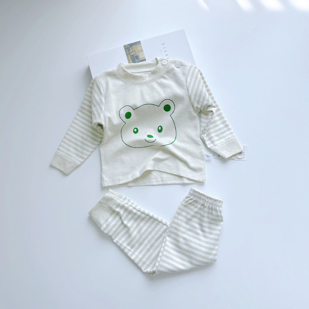 Bộ Cotton len dài tay hàng Quảng châu cao cấp cho bé trai bé gái hoạ tiết đáng yêu