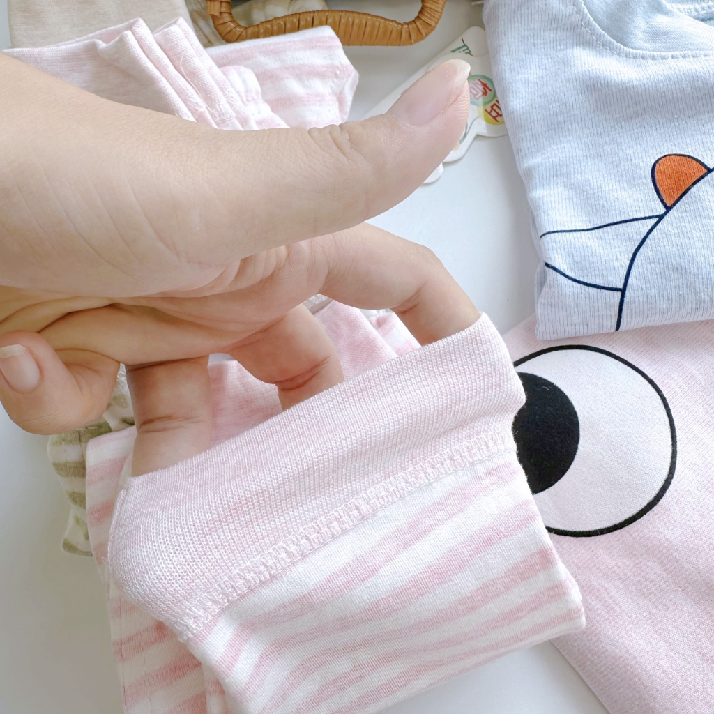 Bộ Cotton len dài tay hàng Quảng châu cao cấp cho bé trai bé gái hoạ tiết đáng yêu