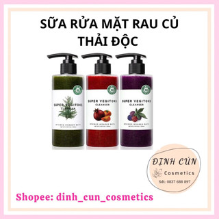 Sữa rửa mặt rau củ thải độc Super vegitoks cleanser Wonder bath Full size - 300 ml chính hãng Hàn Quốc, NPP Shoptido