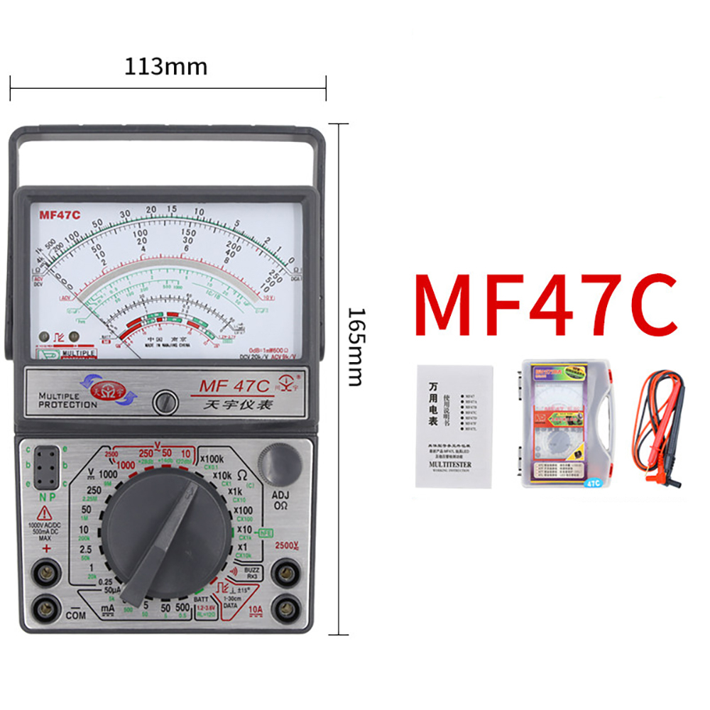 Đồng Hồ Kim Vạn Năng ABG MF47C Kỹ Thuật Số Máy Kiểm Tra Điện Áp Dòng Điện Trở Màn Hình Analog Đồng Hồ Vạn Năng