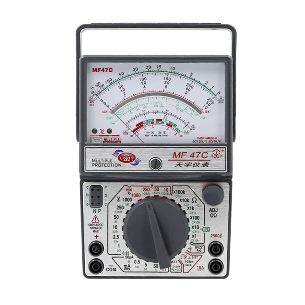 Đồng Hồ Kim Vạn Năng MF47C Kỹ Thuật Số Máy Kiểm Tra Điện Áp Dòng Điện Trở Màn Hình Analog Đồng Hồ Vạ