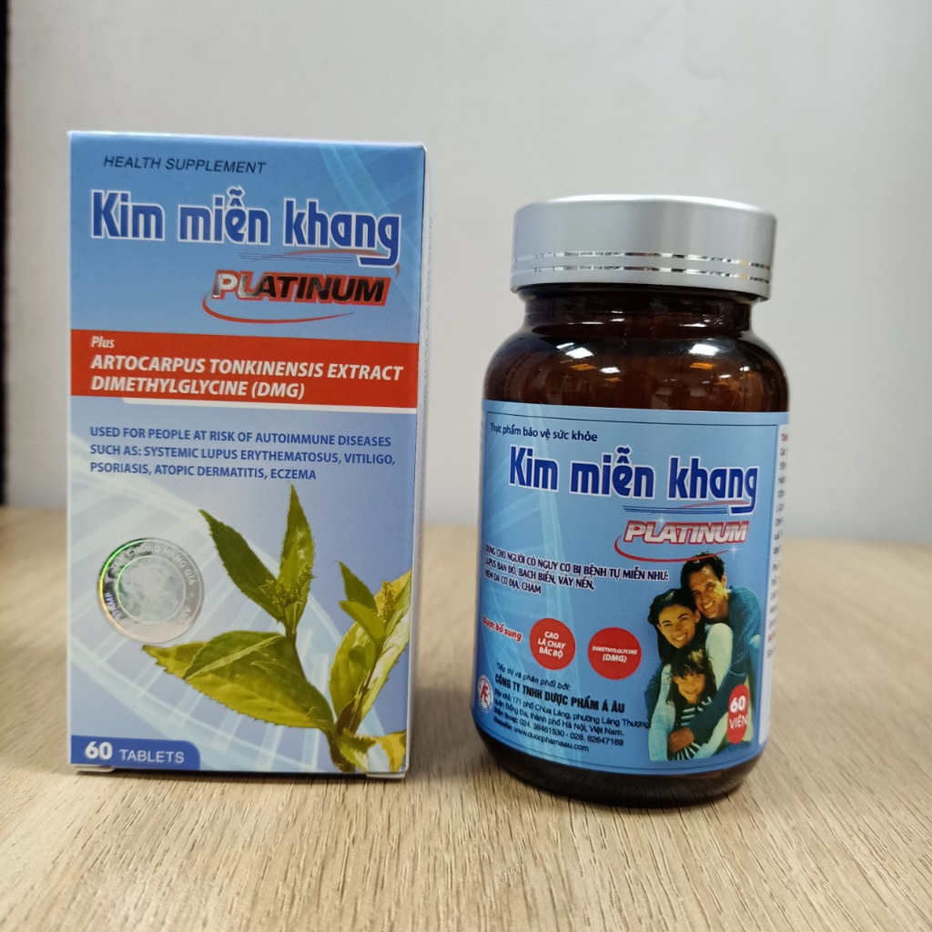 Kim Miễn Khang platinum hộp 60 viên dòng sản phẩm cao cấp, hỗ trợ điều trị các bệnh tự miễn (mua 6 tặng 1)