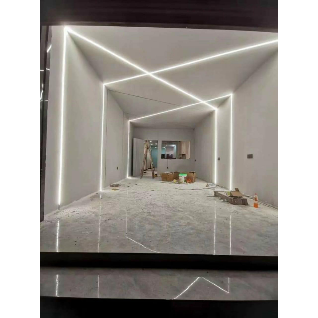 Máng nhôm định hình  gắn led dán, led thanh 1 mét
