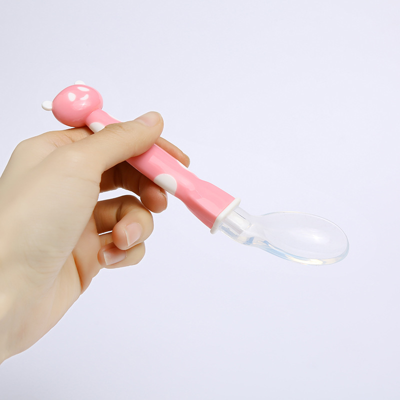 Thìa ăn dặm cho bé thìa silicone ăn dặm mèo Ếch xanh kids nhiều màu dễ sử dụng
