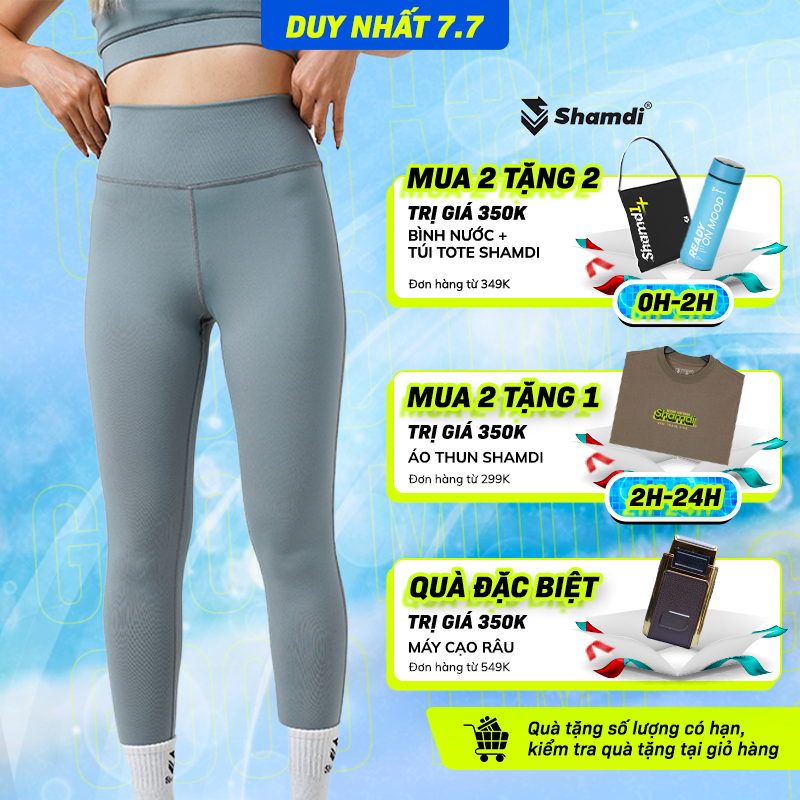 Quần Legging Nữ Dài SHAMDI Soft Cạp Cao, Siêu Co Giãn, Tôn Dáng, Chuyên Dùng Tập Gym, Yoga, Các Thể Thao - SD1157