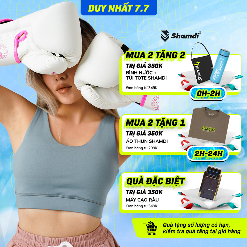 Áo Bra Nữ Thể Thao SHAMDI Soft Nâng Vòng Ngực, Chất Thun Mềm Mại, Co Giãn 4 Chiều, Thấm Hút Mồ Hôi, Thoáng Mát - SD1156