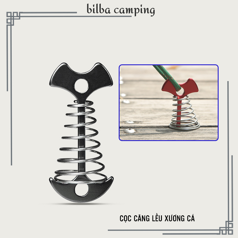 Cọc neo hình xương cá ghim lều sàn gỗ dựng lều cắm trại dã ngoại ngoài trời BB1514 - Billba Camping
