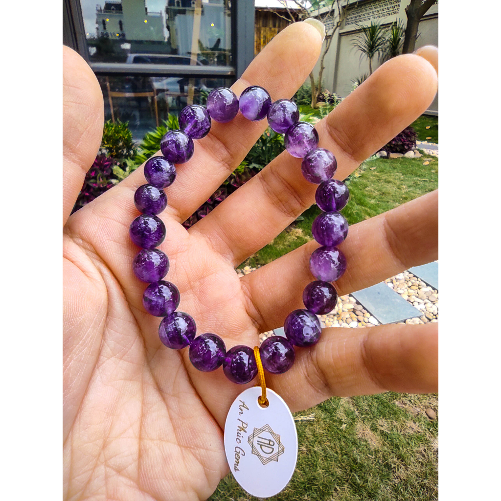 Vòng Tay Đá Thạch Anh Tím Vân Mây Cho Người Mệnh Hỏa Và Thổ - An Phúc Gems