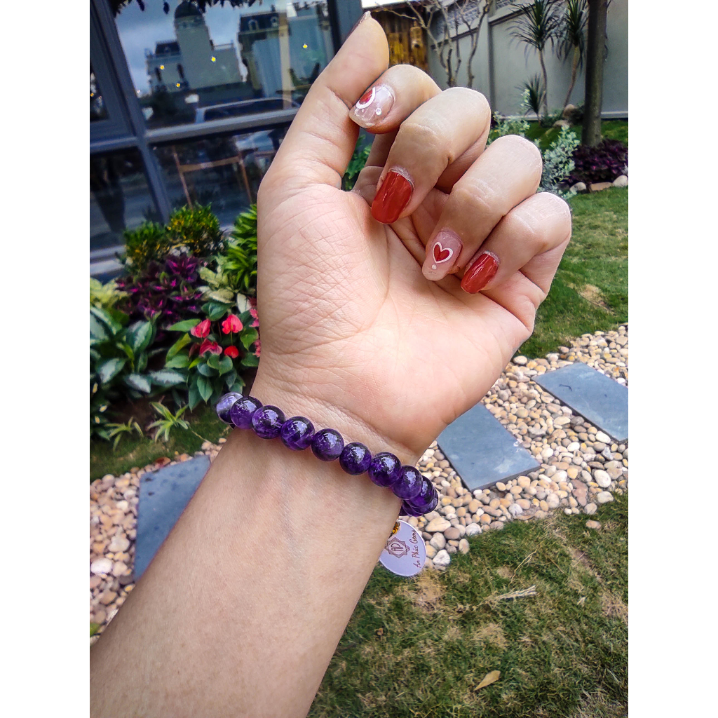 Vòng Tay Đá Thạch Anh Tím Vân Mây Cho Người Mệnh Hỏa Và Thổ - An Phúc Gems