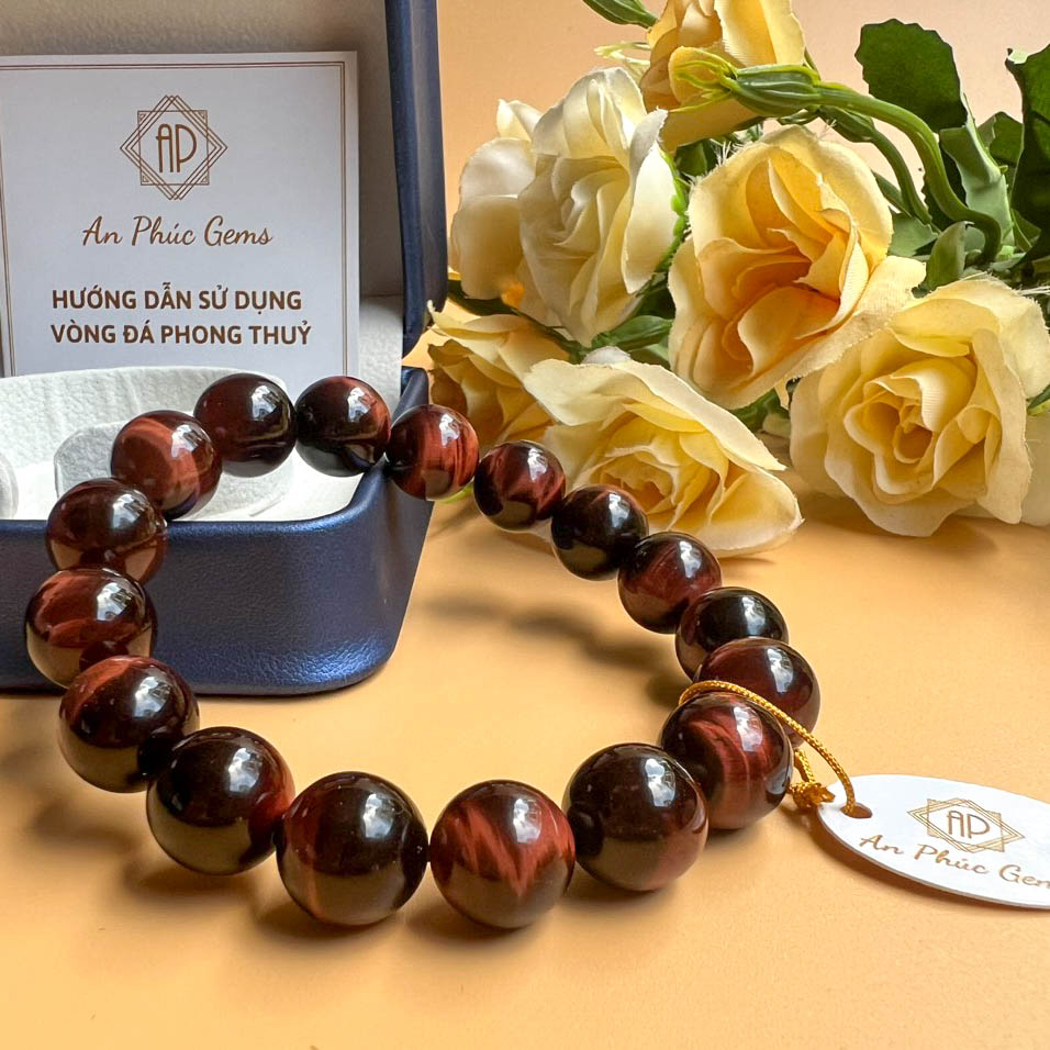 Vòng Tay Đá Mắt Hổ Đỏ Nâu Cho Người Mệnh Hoả và Thổ - An Phúc Gems