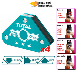 Bộ 4 ke góc nam châm hàn 3 góc total tamwh4001 - ke góc 45 độ, 90 độ, 135 độ, lực hút cực mạnh