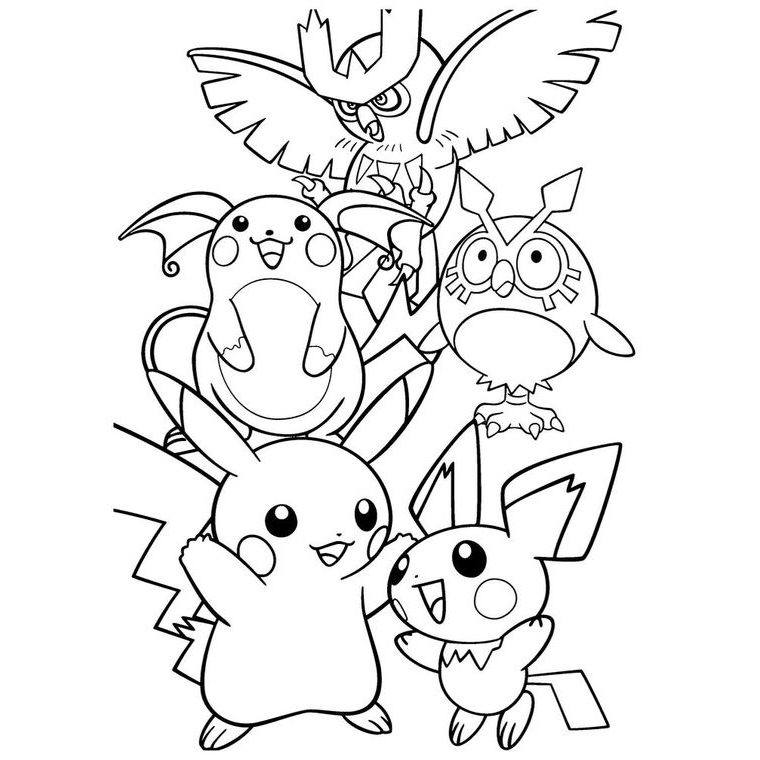 Set 10 tranh tô màu Pikachu Pokemon dành cho bé - Kho Nhà Mình