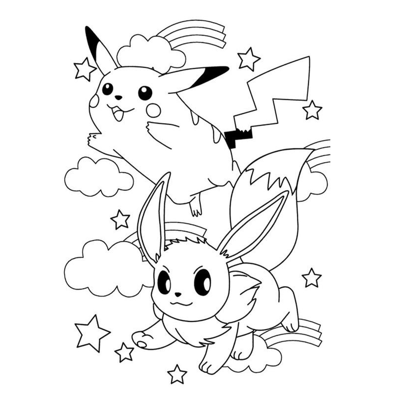 Set 10 tranh tô màu Pikachu Pokemon dành cho bé - Kho Nhà Mình