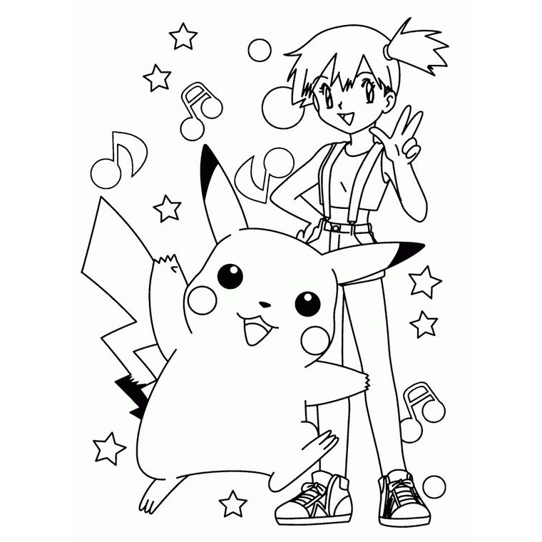 Set 10 tranh tô màu Pikachu Pokemon dành cho bé - Kho Nhà Mình