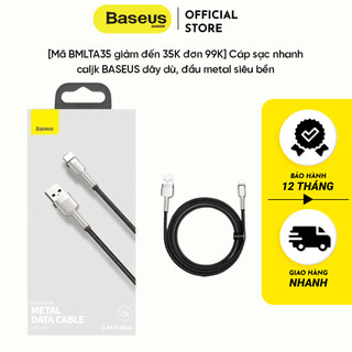 Cáp sạc nhanh usb to ip baseus dây dù, đầu metal siêu bền- caljk