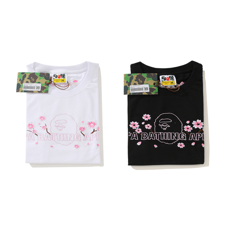 Áo tee Bape hoa anh đào họa tiết hình thêu hàng cao cấp ss2023