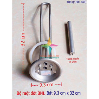 Bộ ruột đốt Bình nóng lạnh FERROLI ngang bát tròn  9,3cm x 32cm + Thanh magie 5mm (188+346)