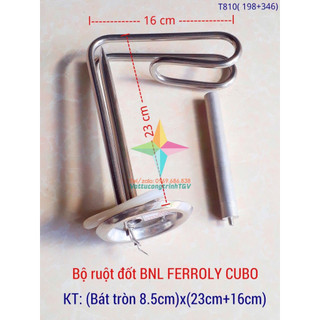 Bộ ruột đốt Bình nóng lạnh FEROLI CUBO bát tròn 8,5cm x 23cm+16cm + Thanh magie 5mm(198+346)