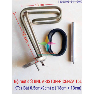 Bộ ruột đốt Bình nóng lạnh ARISTON 15L bát 6,5cm x 18cm+13cm + Zoăng + Thanh magie 3mm
