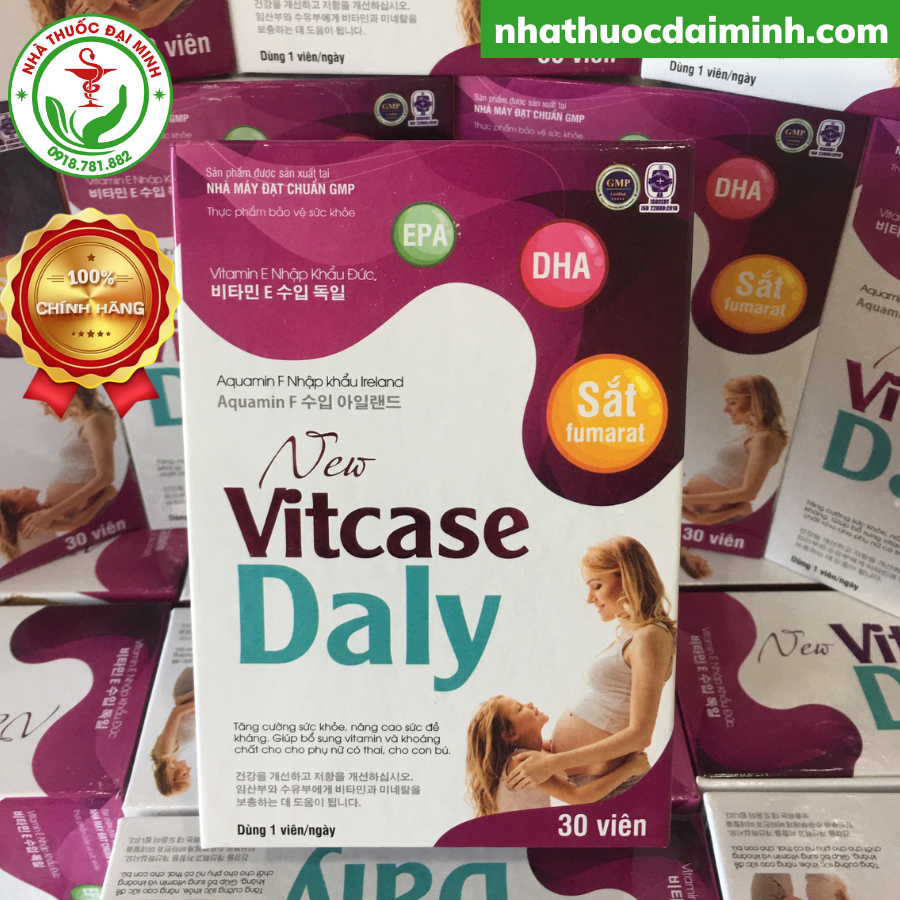 Bổ Bầu New Vitcase Daly Hộp 30 Viên - Bổ Sung Vitamin Tổng Hợp Cho Bà Bầu