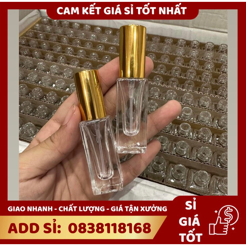 Combo 50 và 100 chai lọ chiết nước hoa mỹ phẩm thuỷ tinh loại 1 đế dày dặn 5ml - Lọ chiết nước hoa