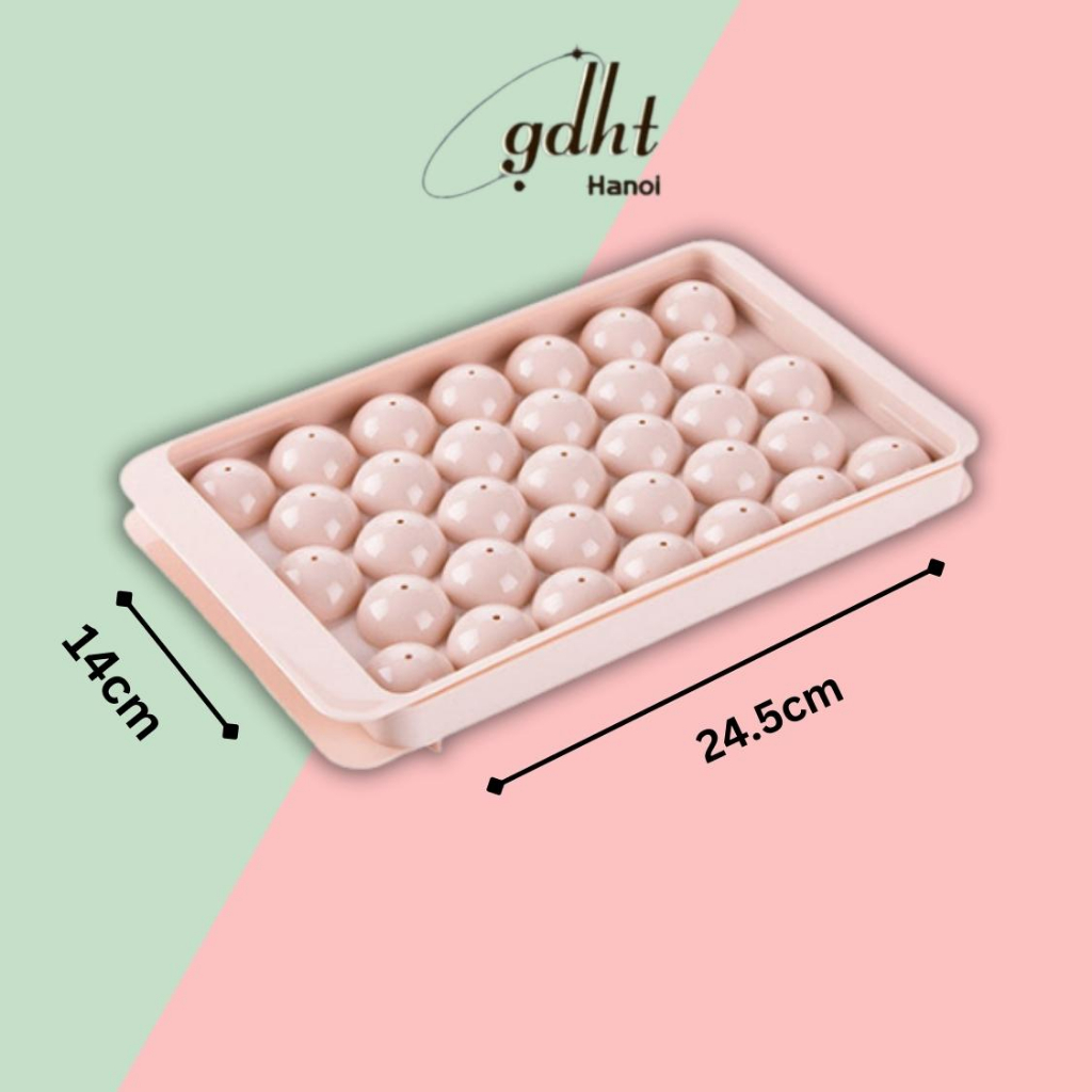 Khay làm đá tròn 33 ô khuôn làm thạch rau câu bi đá viên tròn 33 ngăn 2 màu