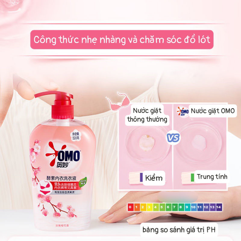 Nước Giặt Omo Chuyên Dụng Dành Cho Đồ Lót, Diệt Sạch Vi Khuẩn Và An Toàn Cho Da Tay