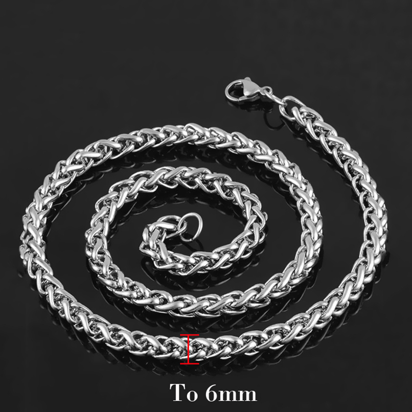 Dây chuyền nam đẹp inox cao cấp thời trang titan thép không gỉ kiểu bông dừa PT JEWELRY kích cỡ 6mm trắng PTDCNA171