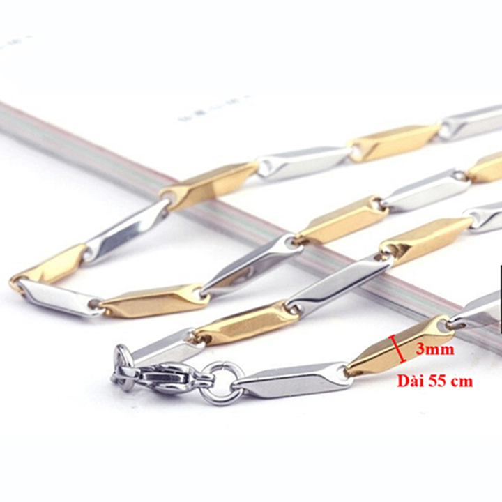 Dây chuyền nam titan cao cấp đẹp sang trọng thép không gỉ hỏa tiển PT JEWELRY kích cỡ 3mm PTDCNA29