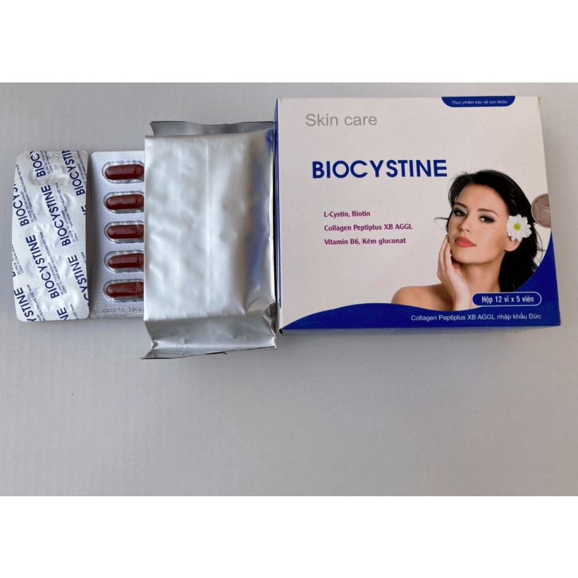 Viên Uống Đẹp Da, Khoẻ Tóc Móng, Giảm Mụn, Mờ Thâm Nám, Chống Lão Hoá Biocystine - Nhập Khẩu Chính Hãng 30 viên