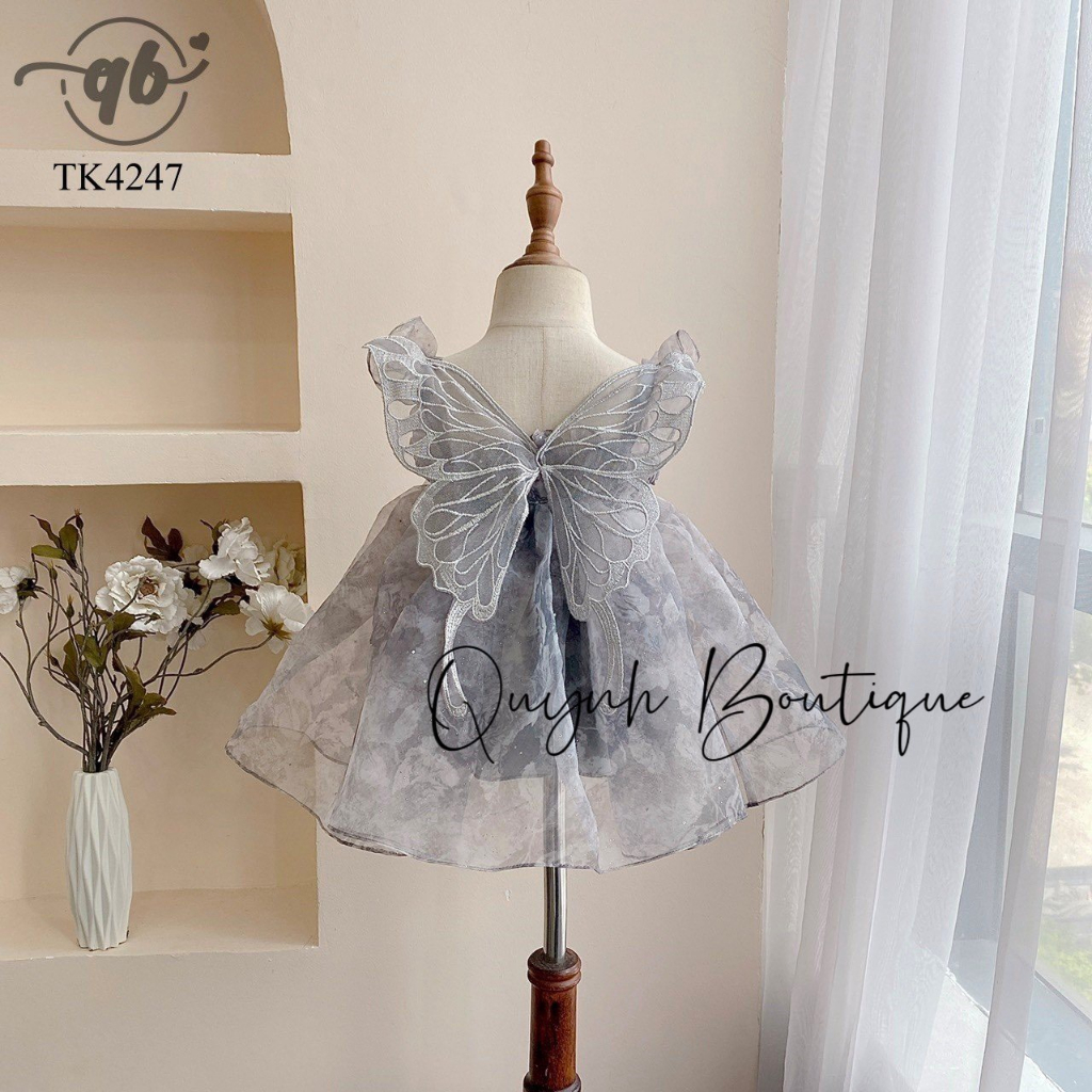 Đầm Công Chúa Trẻ Em Váy Công Chúa Hai Dây Lưng Bươm Quỳnh Boutique