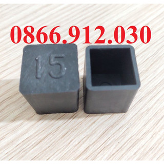 10 chiếc chụp KT:15x15 bao ngoài chân đế, chụp, núm, nút  cao su bịt chân bàn ghế, hộp vuông