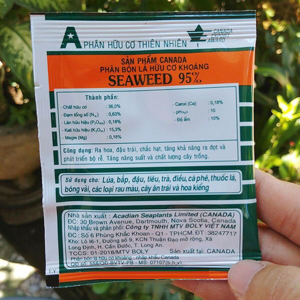 Phân hữu cơ thiên nhiên Seaweed Rong biển 95% EV26 VietAu