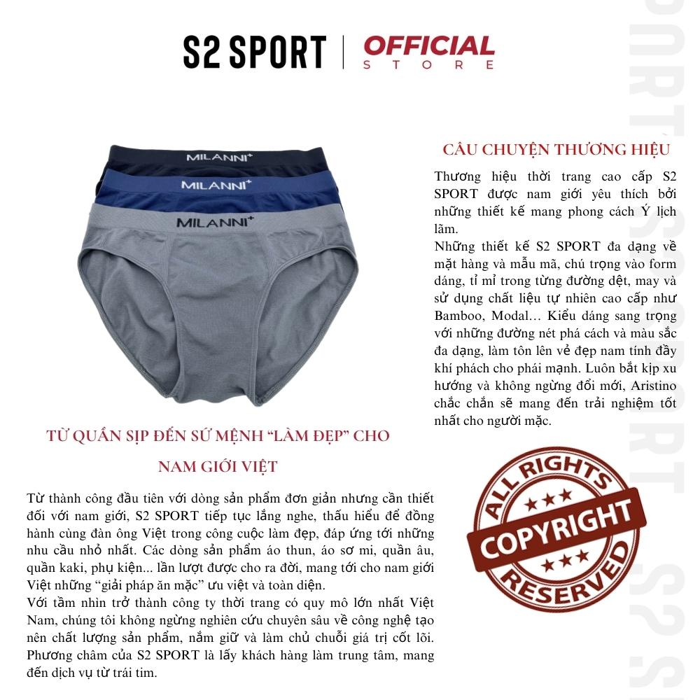 Quần lót nam S2 SPORT SBF03 sịp tam giác cao cấp cạp to logo dệt liền co giãn 4 chiều thoáng mát mềm mịn kháng khuẩn