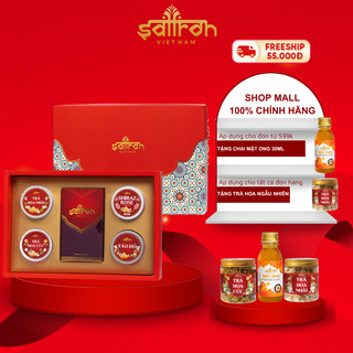 Hộp quà tặng tết nhụy hoa nghệ tây Saffron SaLam 1gr kèm quà tặng - Sét quà tết sum họp.