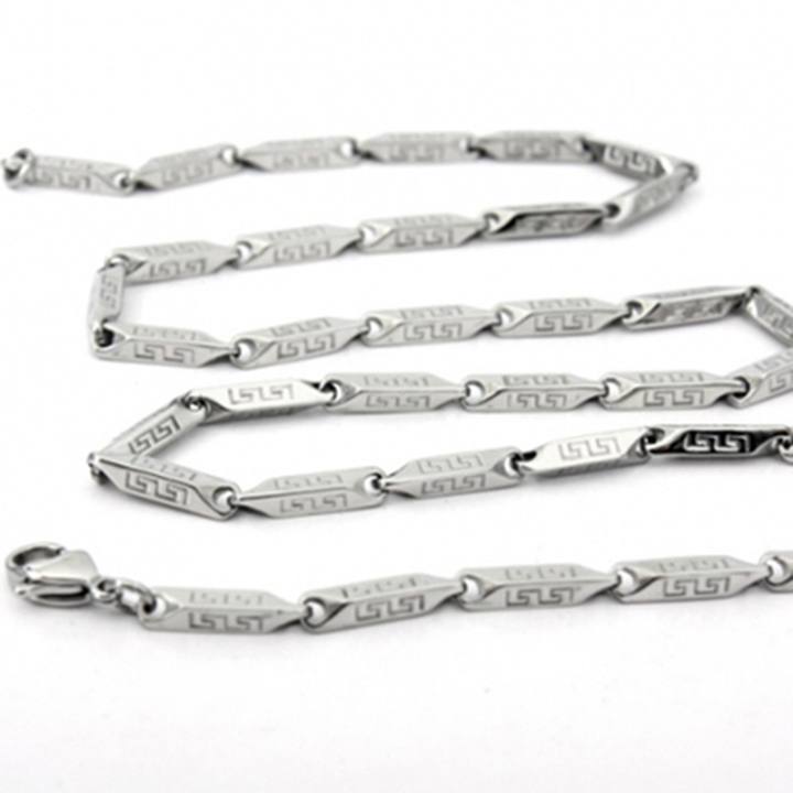 Dây chuyền đẹp nam titan cao cấp thép không gỉ hỏa tiển khắc ngẫu nhiên hoa văn PT JEWELRY kích cỡ 3mm PTDCNA10