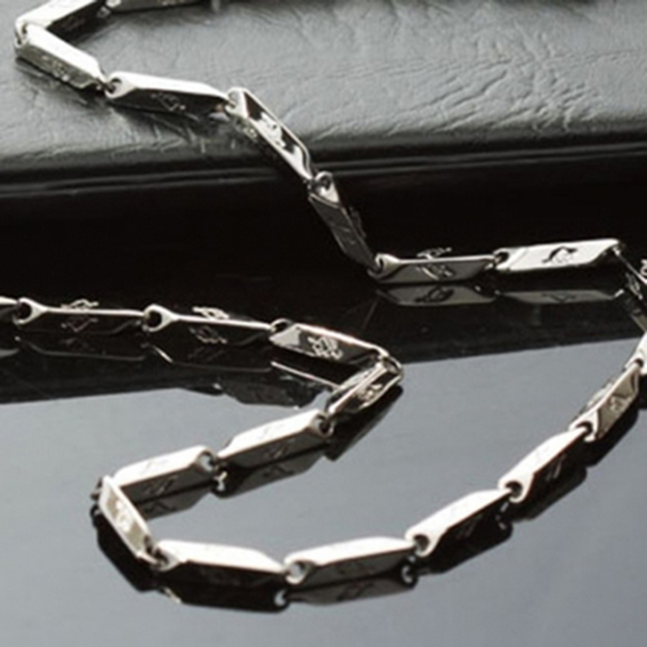 Dây chuyền đẹp nam titan cao cấp thép không gỉ hỏa tiển khắc ngẫu nhiên hoa văn PT JEWELRY kích cỡ 3mm PTDCNA10