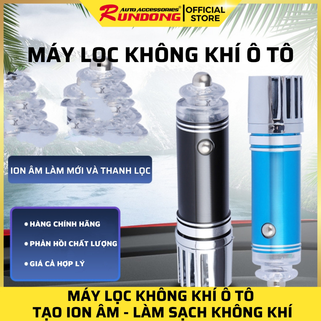 Máy tạo ion âm, máy lọc không khí ô tô | Làm sạch không khí, khử mùi trong ô tô, nguồn 12V cổng bật lửa ô tô